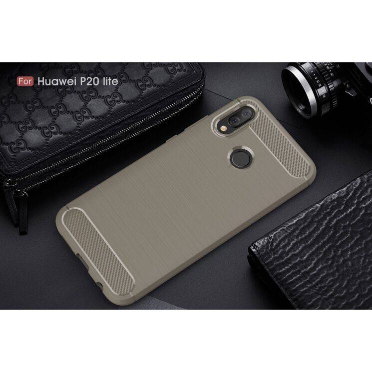 Защитный чехол UniCase Carbon для Huawei P20 Lite - Grey: фото 2 из 10