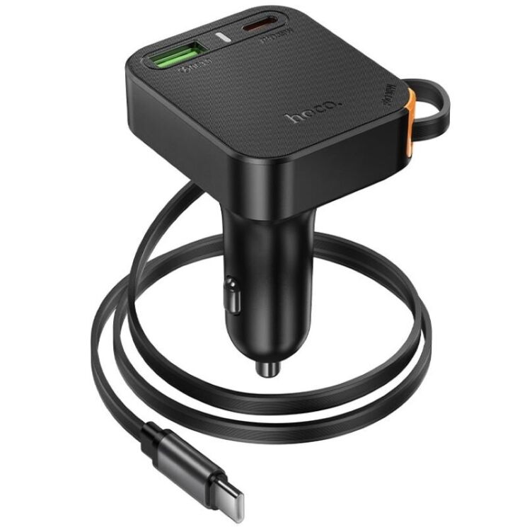 Автомобільний зарядний пристрій Hoco NZ18 Guardian PD65W (Type-C + USB) + кабель Type-C - Black: фото 3 з 9