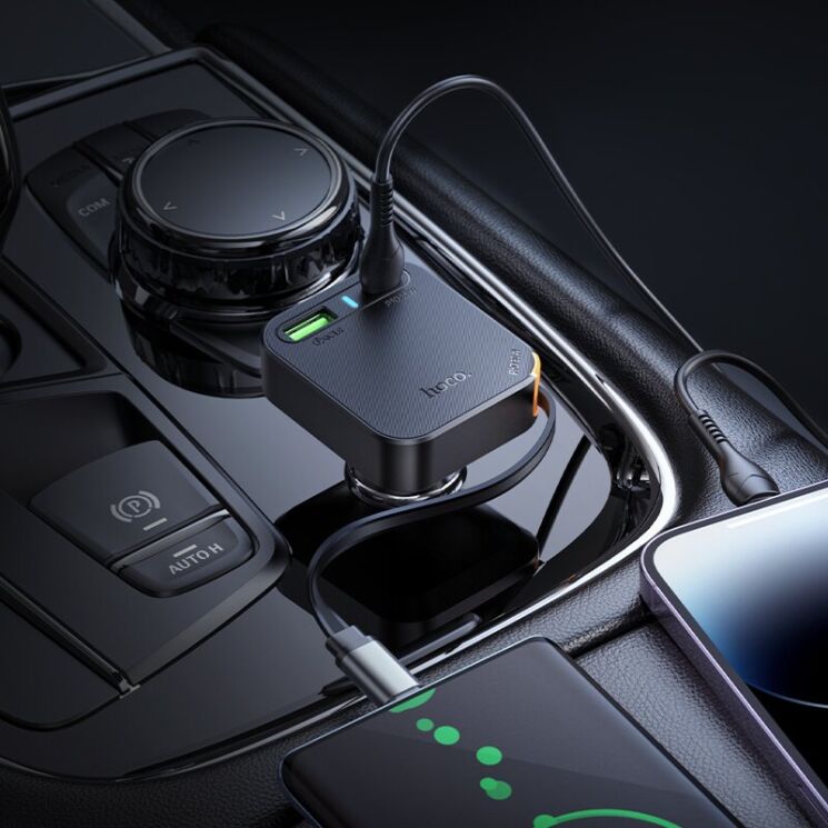 Автомобільний зарядний пристрій Hoco NZ18 Guardian PD65W (Type-C + USB) + кабель Type-C - Black: фото 8 з 9