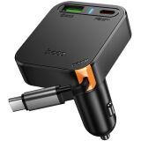 Автомобільний зарядний пристрій Hoco NZ18 Guardian PD65W (Type-C + USB) + кабель Type-C - Black: фото 1 з 9