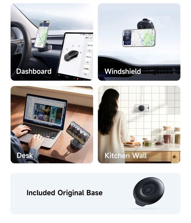 Автомобильный держатель Baseus PrimeTrip VC3 Flex Suction Type Car Mount (C0013R00) - Black (982718B) Автомобильный держатель Baseus PrimeTrip VC3 Flex Suction Type Car Mount (C0013R00) - Black: фото 15 из 31