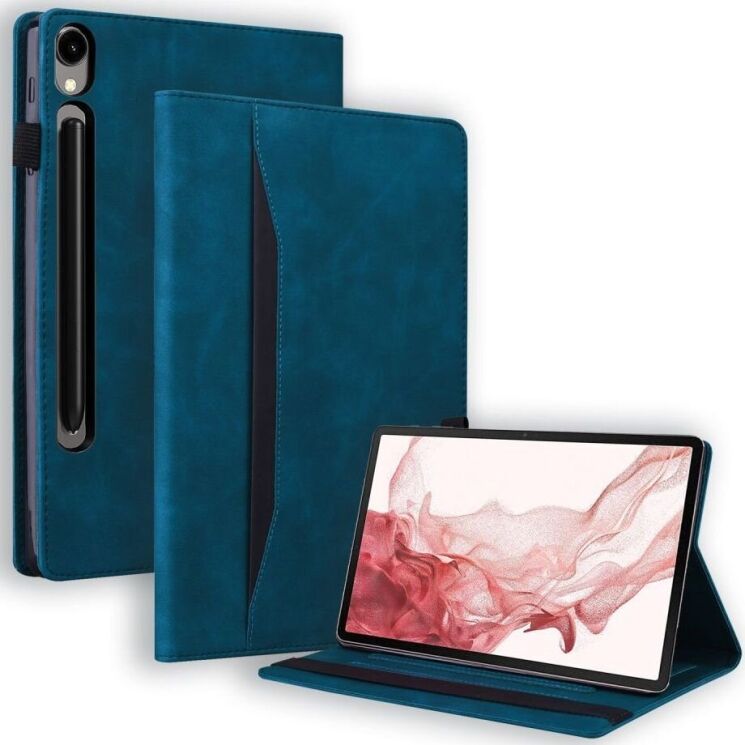 Чехол Deexe Business Style для Samsung Galaxy Tab S9 (X710/716) - Blue: фото 1 из 8