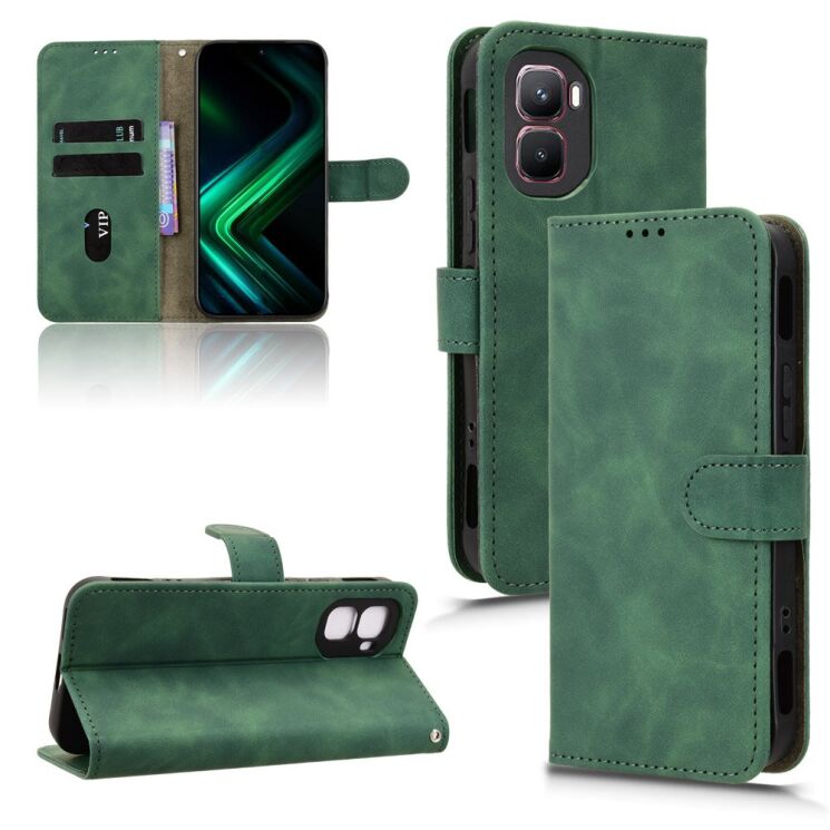 Чехол Deexe Classic Wallet для Infinix GT 50 Pro - Green: фото 7 из 7