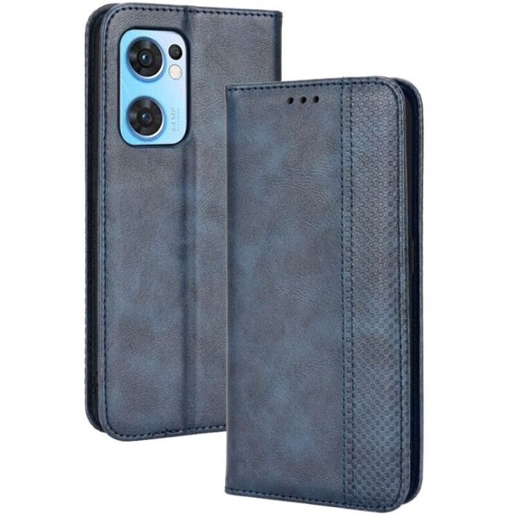 Чохол-книжка Deexe Retro Style для OPPO Find X5 Lite / Reno 7 5G - Blue: фото 1 з 8