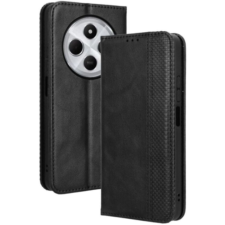 Чехол Deexe Retro Style для Xiaomi Redmi 14C / Redmi A4 5G / Poco C75 - Black: фото 1 из 7