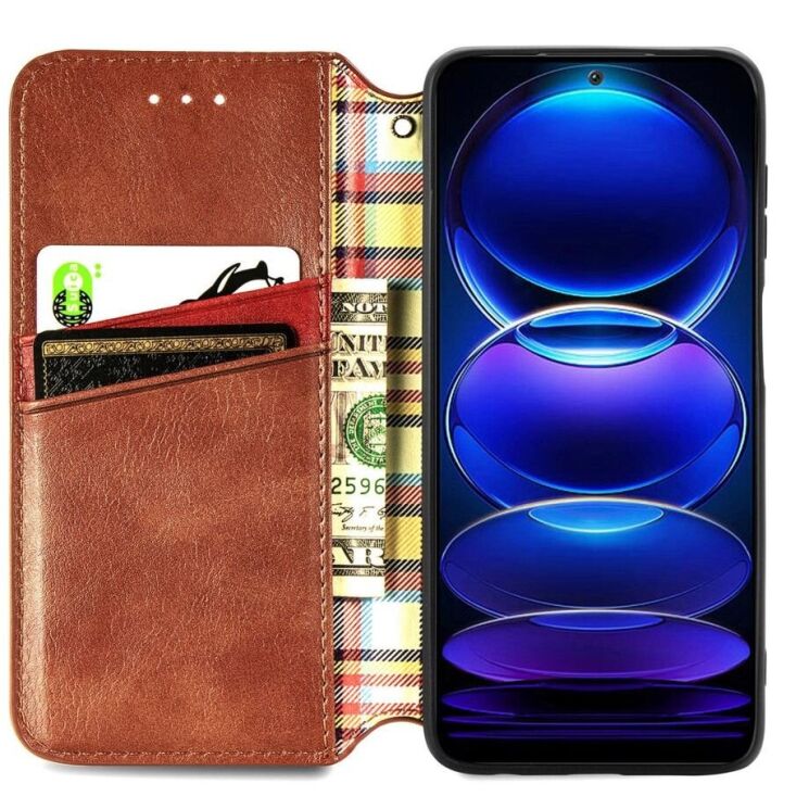 Чехол Deexe Rhombus Wallet для HMD Skyline - Brown: фото 2 из 9