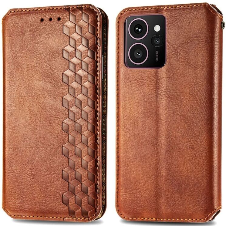 Чехол Deexe Rhombus Wallet для HMD Skyline - Brown: фото 1 из 9