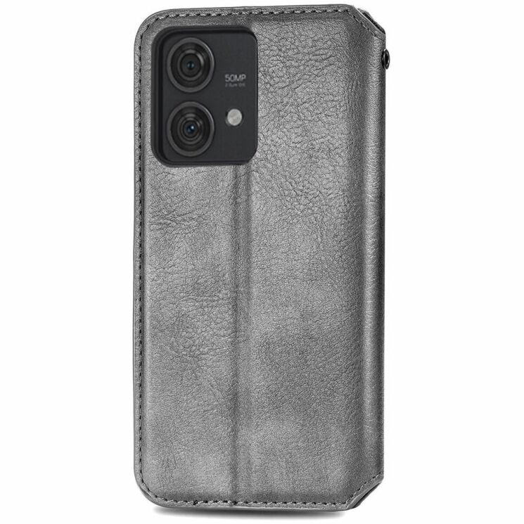 Чехол Deexe Rhombus Wallet для Motorola Edge 40 Neo - Grey: фото 5 из 6