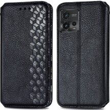 Чохол Deexe Rhombus Wallet для Motorola Moto G72 - Black: фото 1 з 10