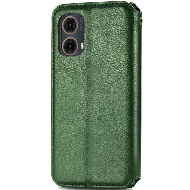 Чехол Deexe Rhombus Wallet для Motorola Moto G85 - Green: фото 5 из 10