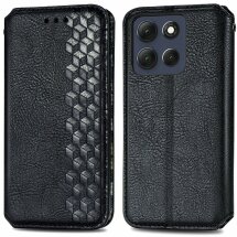 Чохол Deexe Rhombus Wallet для Motorola Moto G86 Power - Black: фото 1 з 6