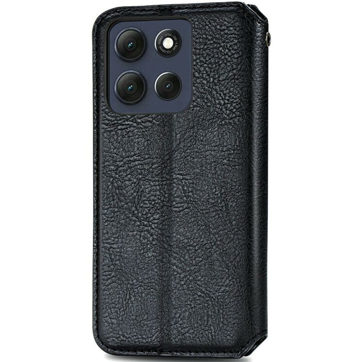 Чохол Deexe Rhombus Wallet для Motorola Moto G86 Power - Black: фото 5 з 6
