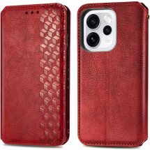 Чехол Deexe Rhombus Wallet для OPPO Reno 15 F/FS - Red: фото 1 из 10