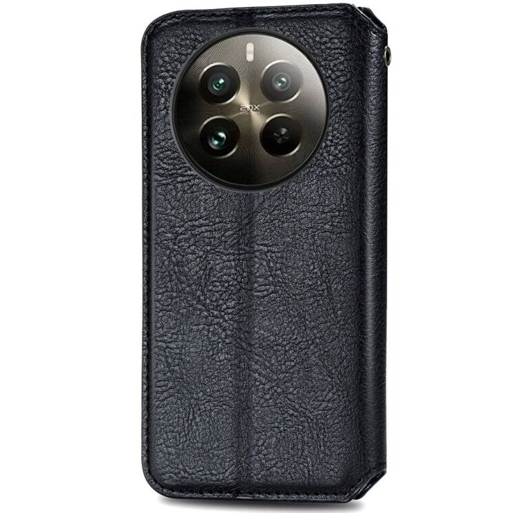 Чехол Deexe Rhombus Wallet для Realme 12 Pro / 12 Pro+ - Black: фото 5 из 6