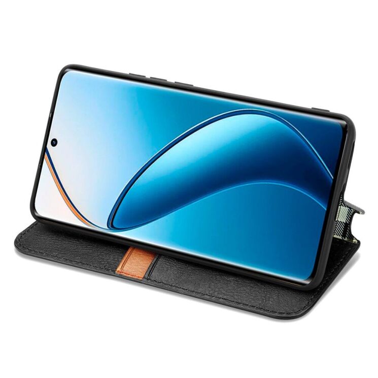 Чехол Deexe Rhombus Wallet для Realme 12 Pro / 12 Pro+ - Black: фото 3 из 6