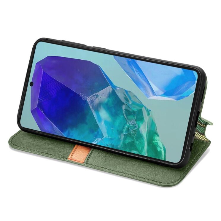Чехол Deexe Rhombus Wallet для Samsung Galaxy A16 (A165) - Green: фото 3 из 7