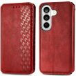 Чехол Deexe Rhombus Wallet для Samsung Galaxy S26 Plus - Red (404368R)