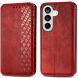 Чехол Deexe Rhombus Wallet для Samsung Galaxy S26 Plus - Red (404368R). Фото 1 из 6