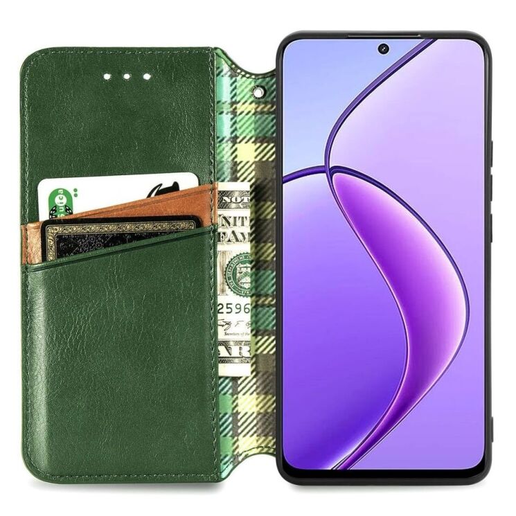 Чехол Deexe Rhombus Wallet для TECNO Spark 30C - Green: фото 2 из 6