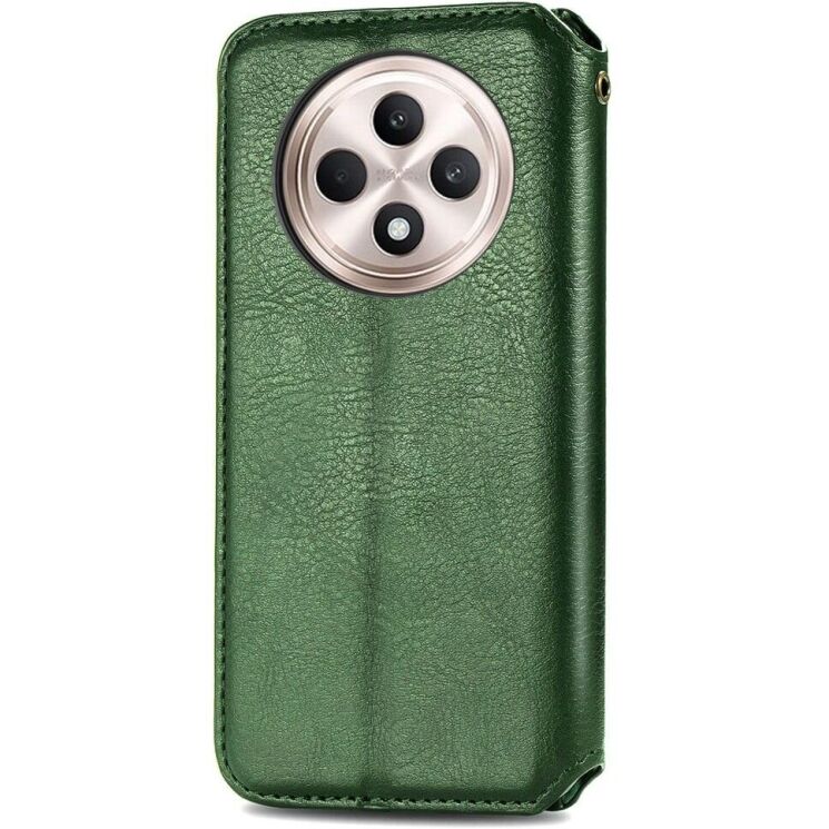 Чехол Deexe Rhombus Wallet для TECNO Spark 30C - Green: фото 5 из 6
