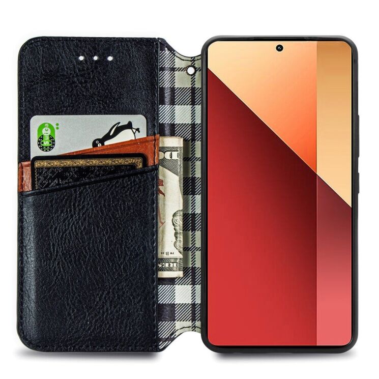Чехол Deexe Rhombus Wallet для Xiaomi Redmi Note 13 Pro 4G / Poco M6 Pro - Black: фото 2 из 11