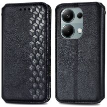 Чехол Deexe Rhombus Wallet для Xiaomi Redmi Note 13 Pro 4G / Poco M6 Pro - Black: фото 1 из 11