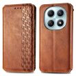 Чехол Deexe Rhombus Wallet для Xiaomi Redmi Note 15 (4G/5G) / Poco M8 5G - Brown (404652Z)