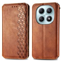Чехол Deexe Rhombus Wallet для Xiaomi Redmi Note 15 (4G/5G) / Poco M8 5G - Brown: фото 1 из 10