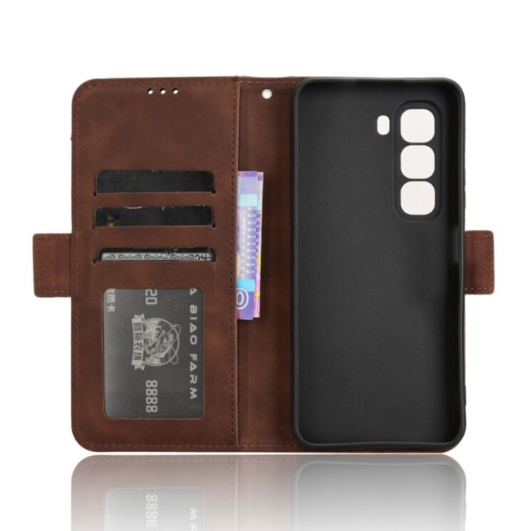 Чехол Deexe Wallet Stand для Infinix Hot 50 Pro Plus - Brown: фото 5 из 7