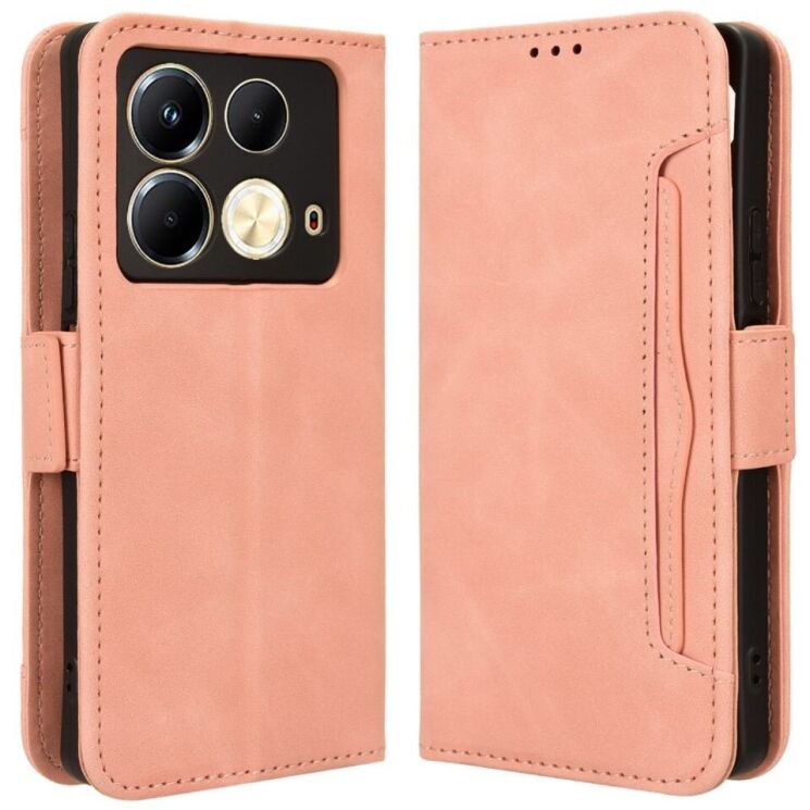 Чехол Deexe Wallet Stand для Infinix Note 40 - Pink: фото 1 из 7