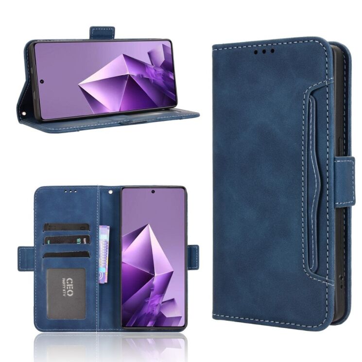 Чехол Deexe Wallet Stand для Infinix Note 50 Pro Plus - Blue: фото 2 из 15