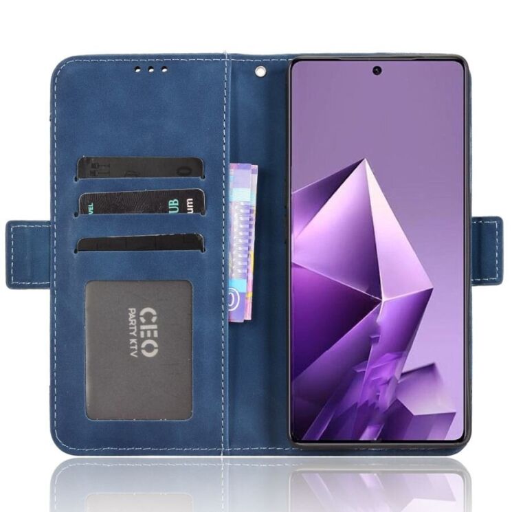 Чехол Deexe Wallet Stand для Infinix Note 50 Pro Plus - Blue: фото 7 из 15