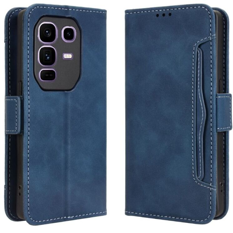 Чехол Deexe Wallet Stand для Infinix Note 50 Pro Plus - Blue: фото 1 из 15