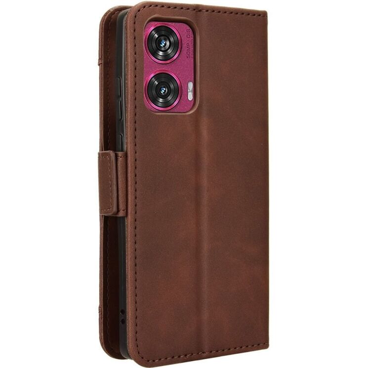 Чехол Deexe Wallet Stand для Motorola Edge 50 Fusion - Brown: фото 7 из 7