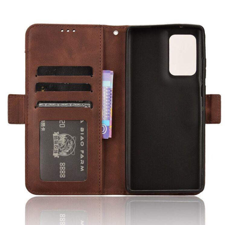 Чехол Deexe Wallet Stand для Motorola Edge 50 Fusion - Brown: фото 5 из 7