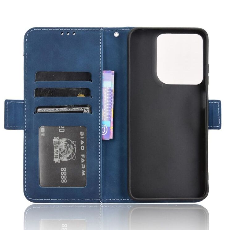 Чехол Deexe Wallet Stand для Motorola Moto G15 / G15 Power - Blue: фото 5 из 7