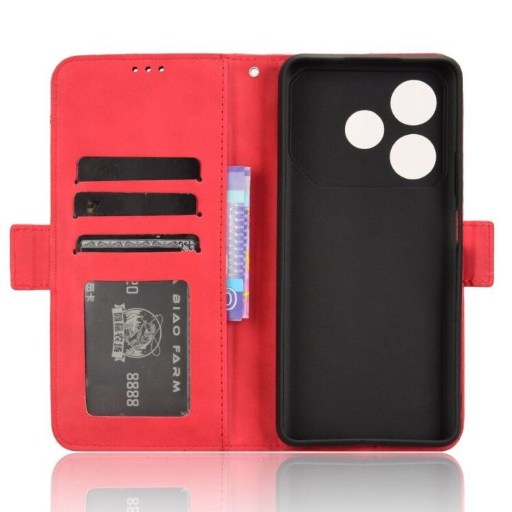 Чехол Deexe Wallet Stand для TECNO Pova 6 Neo - Red: фото 5 из 7