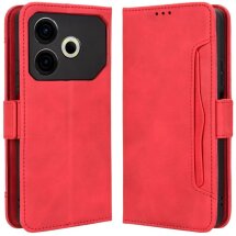 Чохол Deexe Wallet Stand для TECNO Pova 6 Neo - Red: фото 1 з 7