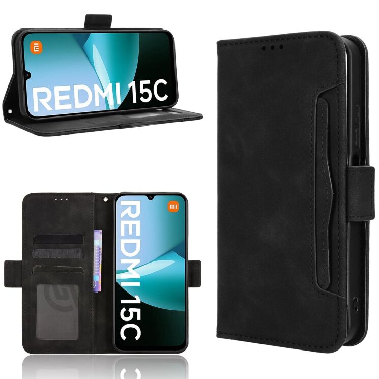 Чохол Deexe Wallet Stand для Xiaomi Redmi 15C / Poco C85 - Black: фото 8 з 15