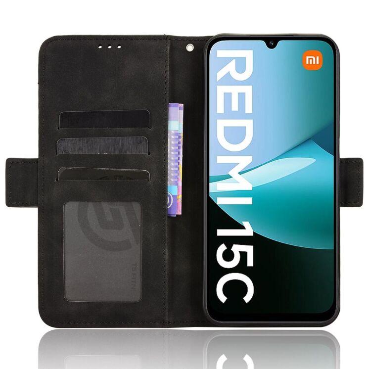 Чохол Deexe Wallet Stand для Xiaomi Redmi 15C / Poco C85 - Black: фото 5 з 15