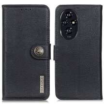 Чехол KHAZNEH Leather Wallet для Honor 200 - Black: фото 1 из 8