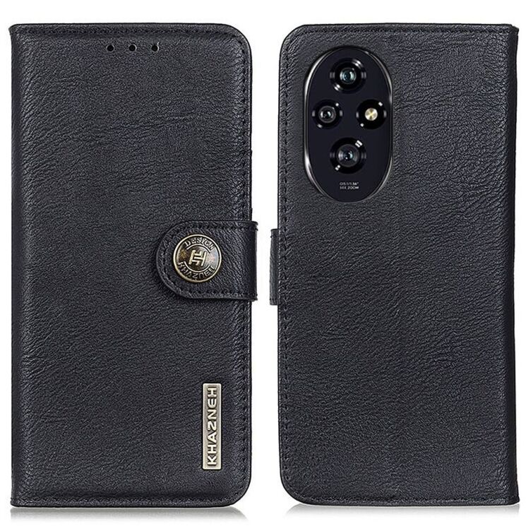 Чохол KHAZNEH Leather Wallet для Honor 200 - Black: фото 1 з 8