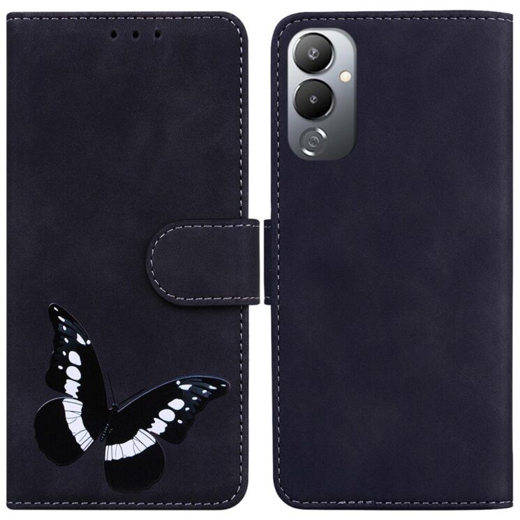 Чехол-книжка Deexe Butterfly Pattern для Tecno Pova 4 (LG7n) - Black: фото 1 из 8