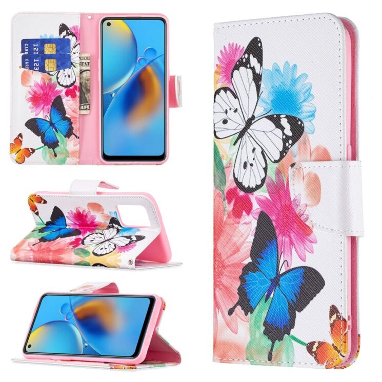 Чохол-книжка Deexe Color Wallet для OPPO A74 - Vivid Butterflies: фото 1 з 8