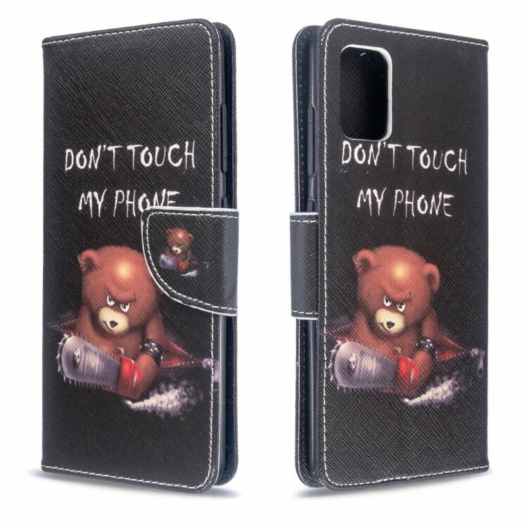 Чехол-книжка Deexe Color Wallet для Samsung Galaxy A51 (А515) - Brown Bear and Warning Words: фото 4 из 8