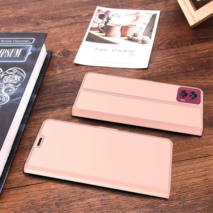 Чехол-книжка Deexe Faro Wallet для Motorola Edge 50 Fusion - Rose Gold: фото 3 из 7
