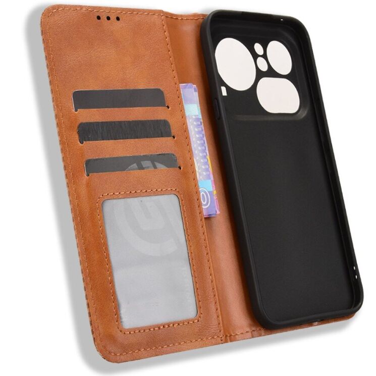 Чехол-книжка Deexe Retro Style для Nothing Phone (4a) Pro - Brown: фото 5 из 19