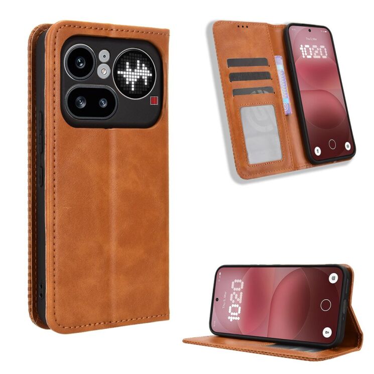 Чехол-книжка Deexe Retro Style для Nothing Phone (4a) Pro - Brown: фото 2 из 19