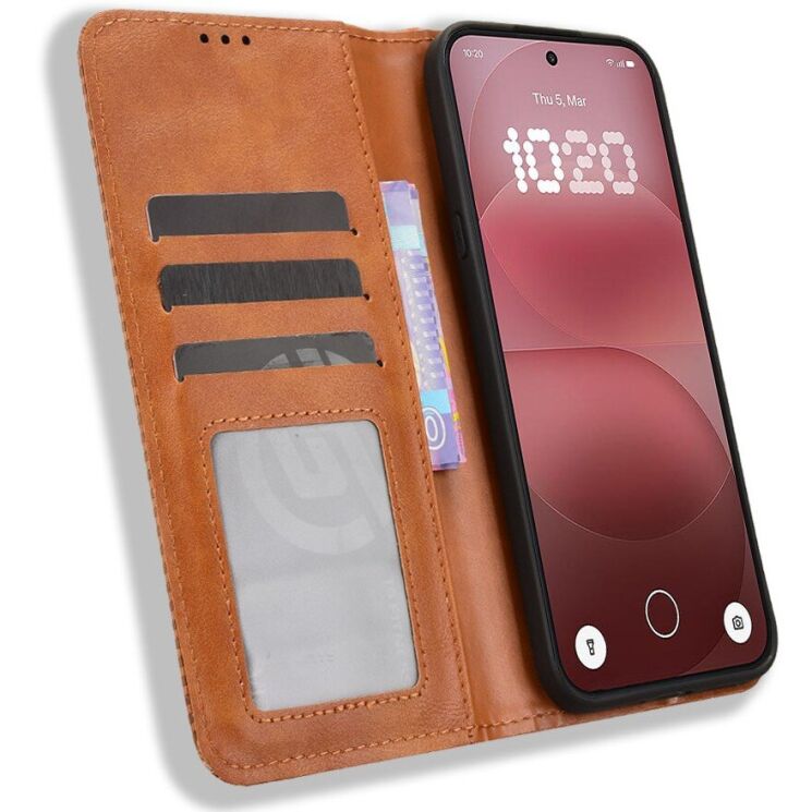 Чехол-книжка Deexe Retro Style для Nothing Phone (4a) Pro - Brown: фото 6 из 19