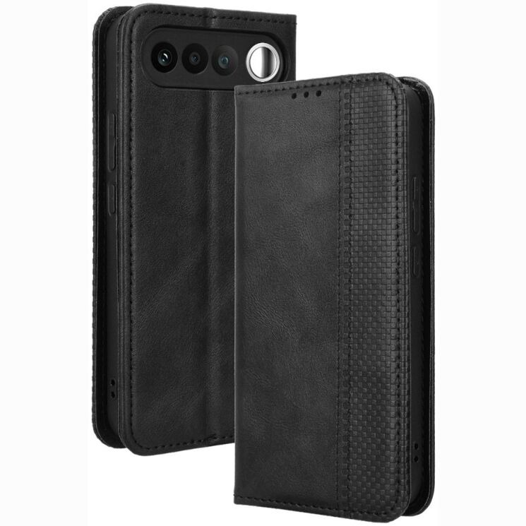 Чохол-книжка Deexe Retro Style для Realme 16 - Black (412307B) Чохол-книжка Deexe Retro Style для Realme 16 - Black: фото 1 з 19